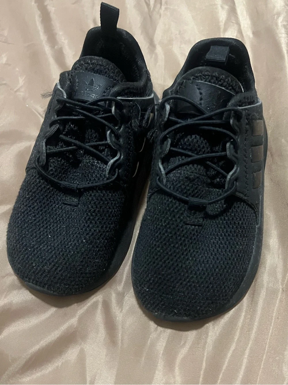 adidas Kids All-Black Breathable Knit Sneakers